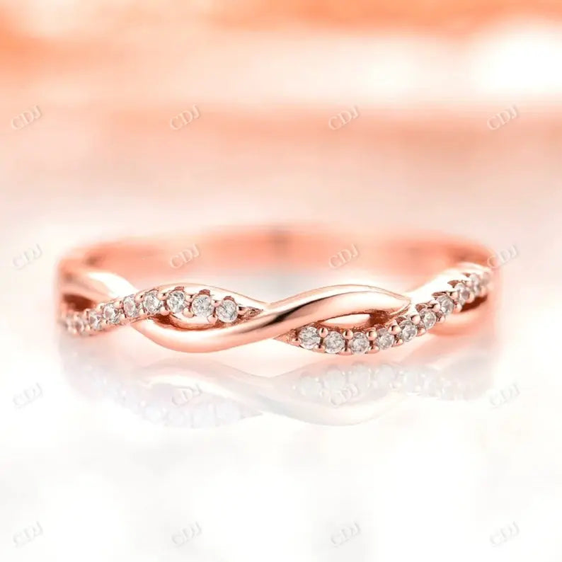 Classic Natural Diamond Twisted Stackable Wedding Band  customdiamjewel 10KT Rose Gold VVS-EF