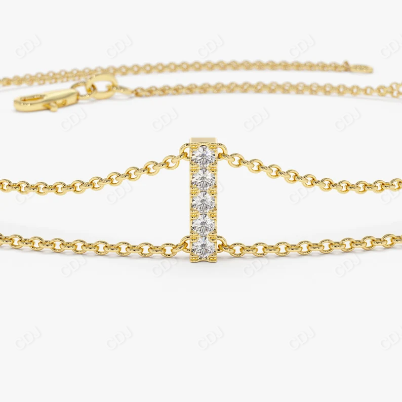 0.15CTW Moissanite Minimalist Bar Set Bracelet  customdiamjewel   