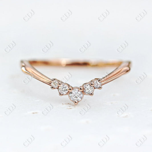 14K Rose Gold Lab Grown Diamond Nesting Wedding Band  customdiamjewel 10KT Rose Gold VVS-EF