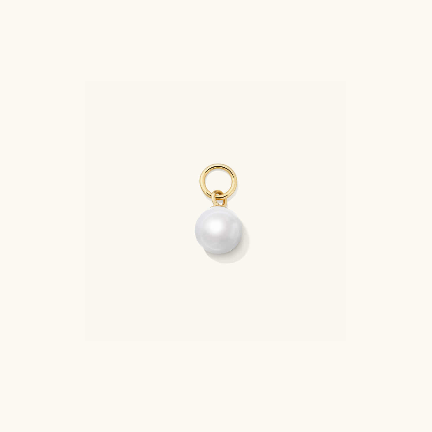 Classy Single Pearl Hoop 14K Solid Gold Earrings  customdiamjewel   