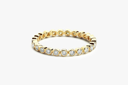 0.45CTW Natural diamond Antique Bezel Set Full Eternity Band  customdiamjewel 10KT Yellow Gold VVS-EF