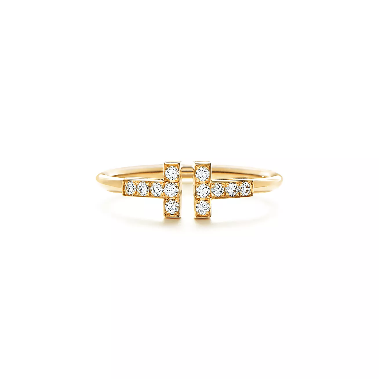 0.13 CTW Natural Diamond Double Bar Wire Ring  customdiamjewel 10KT Yellow Gold VVS-EF