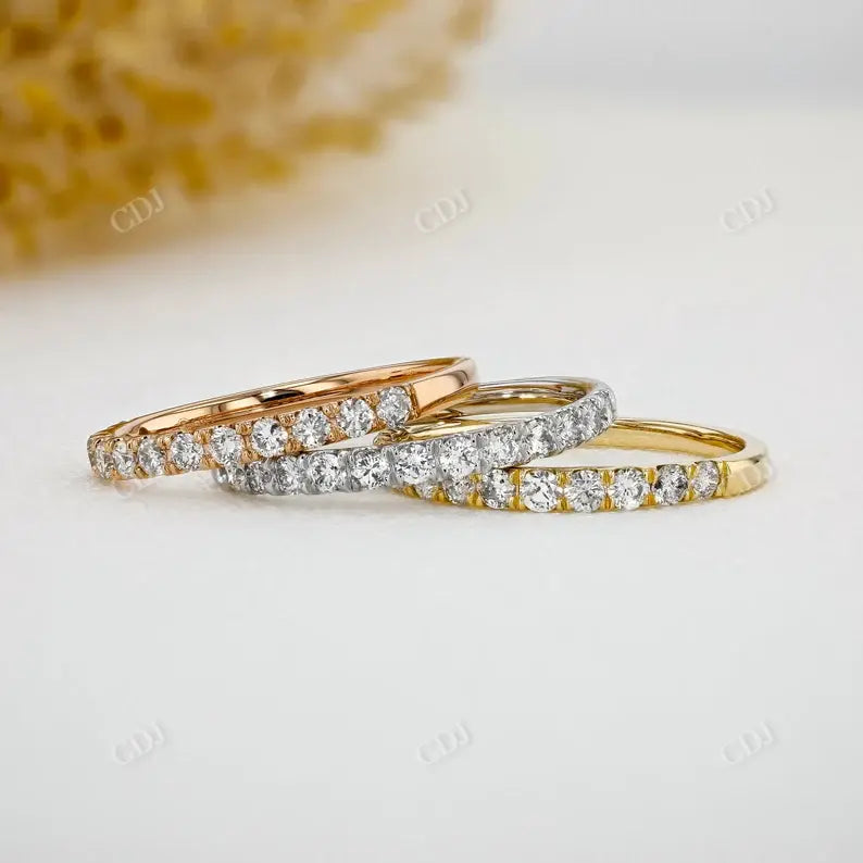 0.40CTW Round Cut Lab Grown Half Eternity Wedding Band  customdiamjewel 10KT Rose Gold VVS-EF