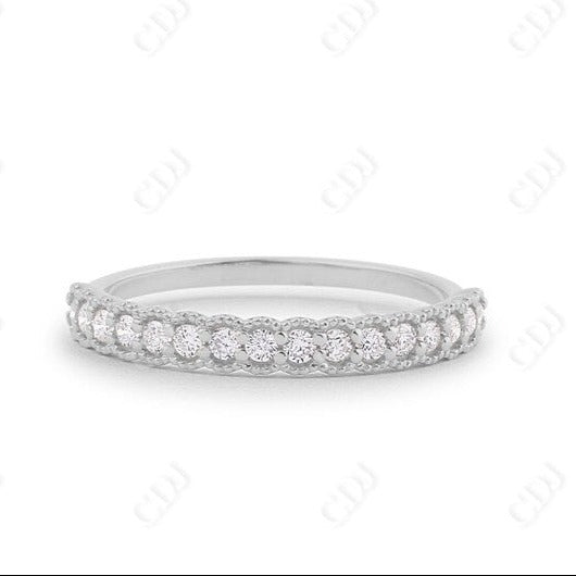 0.32CTW Lab Grown Half Eternity Diamond Wedding Band  customdiamjewel Sterling Silver White Gold VVS-EF