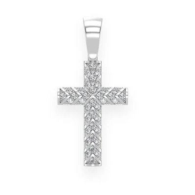 0.75CTW X Design Cross Diamond Pendant  customdiamjewel   