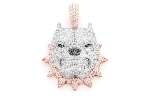 3.00CTW Spike Pitbull Diamond Pendant  customdiamjewel   