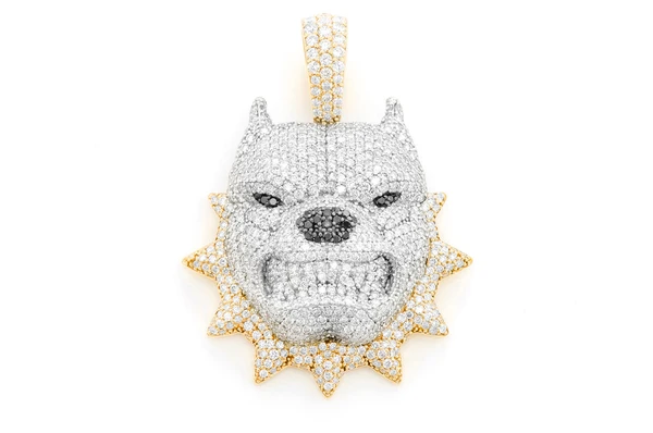 3.00CTW Spike Pitbull Diamond Pendant  customdiamjewel   