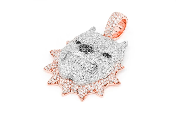 3.00CTW Spike Pitbull Diamond Pendant  customdiamjewel   