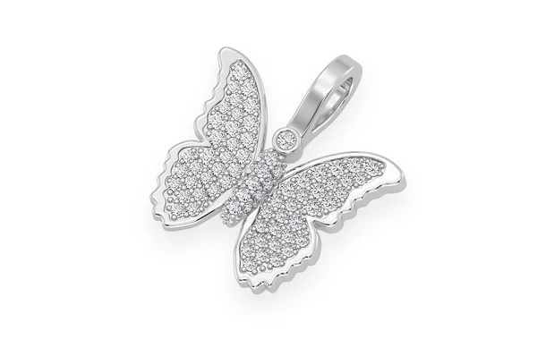 0.40CTW Butterfly Diamond Pendant  customdiamjewel   