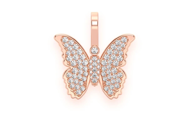 0.40CTW Butterfly Diamond Pendant  customdiamjewel   