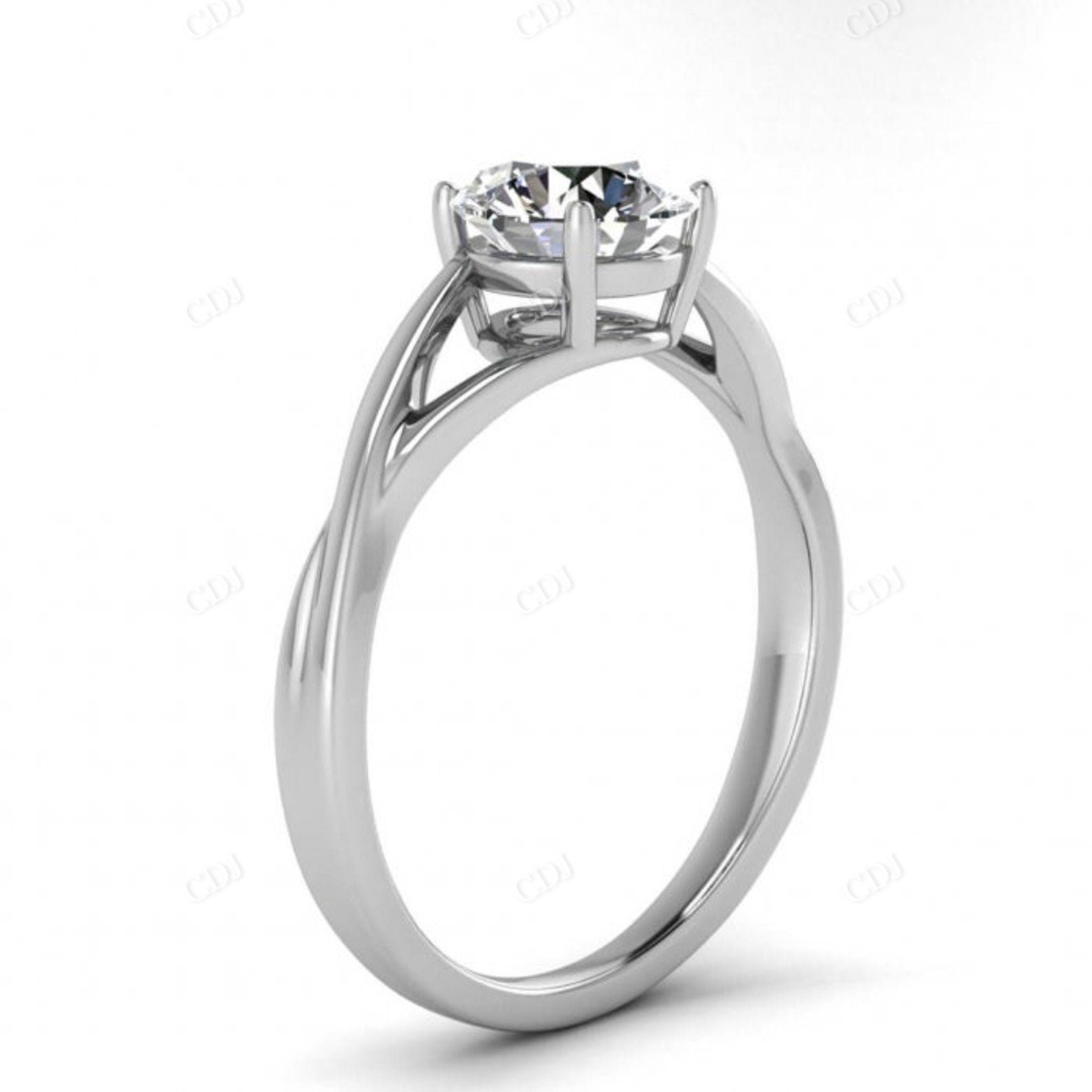 White Gold Twisted Band Pear Shaped Moissanite Engagement Ring  customdiamjewel   