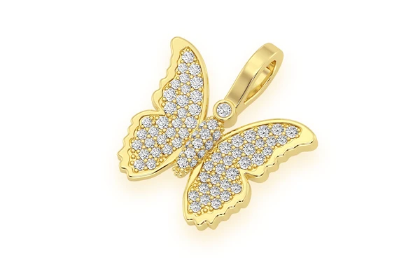 0.40CTW Butterfly Diamond Pendant  customdiamjewel   