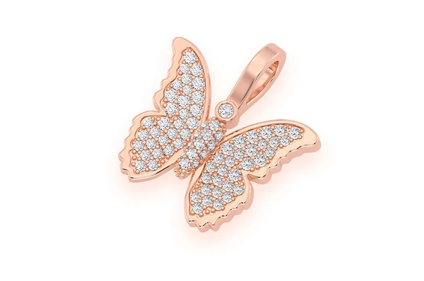 0.40CTW Butterfly Diamond Pendant  customdiamjewel   