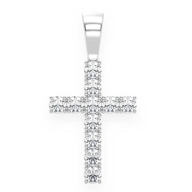 3.75CTW Row Diamond Cross Pendant  customdiamjewel   