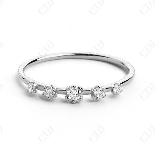 0.12CTW Lab Grown Round Diamond Wedding Band  customdiamjewel Sterling Silver White Gold VVS-EF