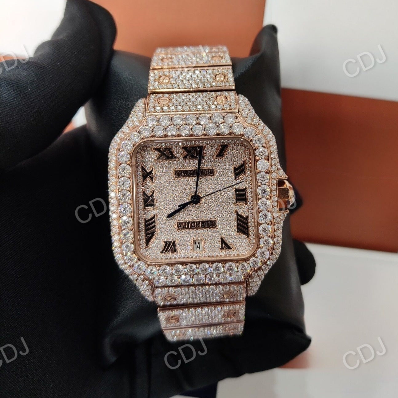 Diamond Cartier Hip Hop Wrist Watch  customdiamjewel   