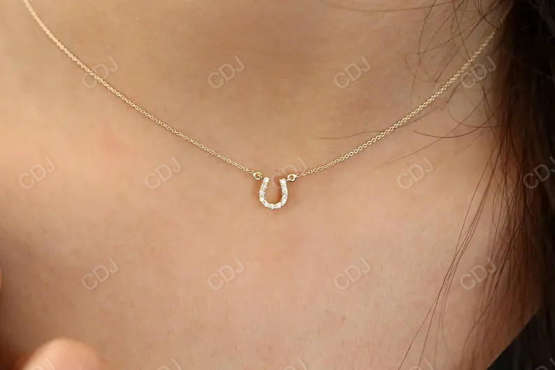 14k Gold Lucky Horse Shoe Charm Diamonds Bracelet  customdiamjewel   