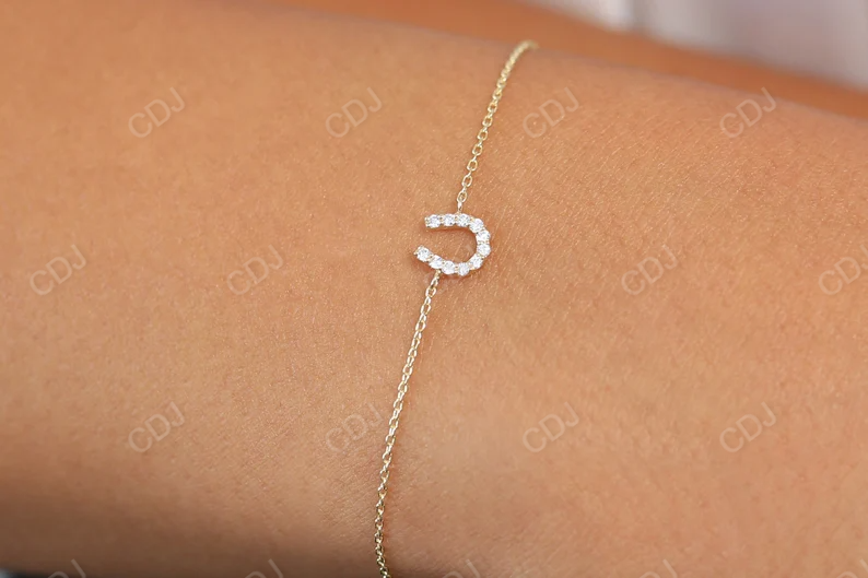 0.08CTW Moissanite Horseshoe Diamond Bracelet  customdiamjewel   