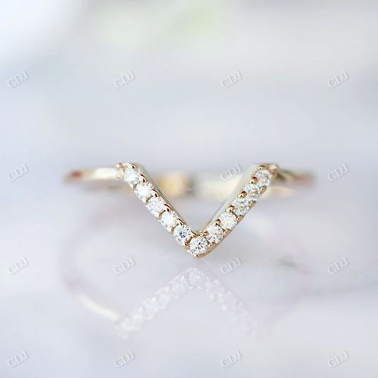 14K Lab Grown Diamond V Shaped Chevron Wedding Band  customdiamjewel   