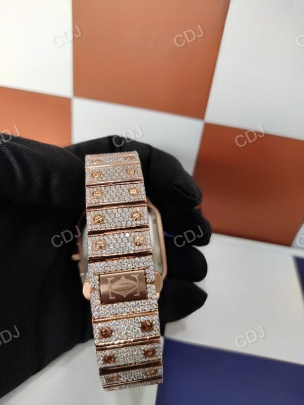 Diamond Cartier Hip Hop Wrist Watch  customdiamjewel   