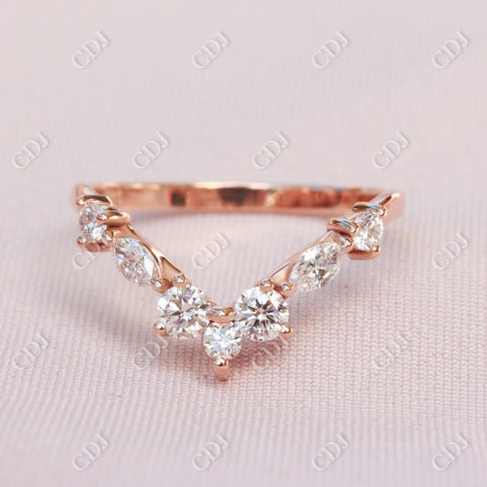 10K Solid Gold Vintage Moissanite Stacking Wedding Band  customdiamjewel 10KT Rose Gold VVS-EF