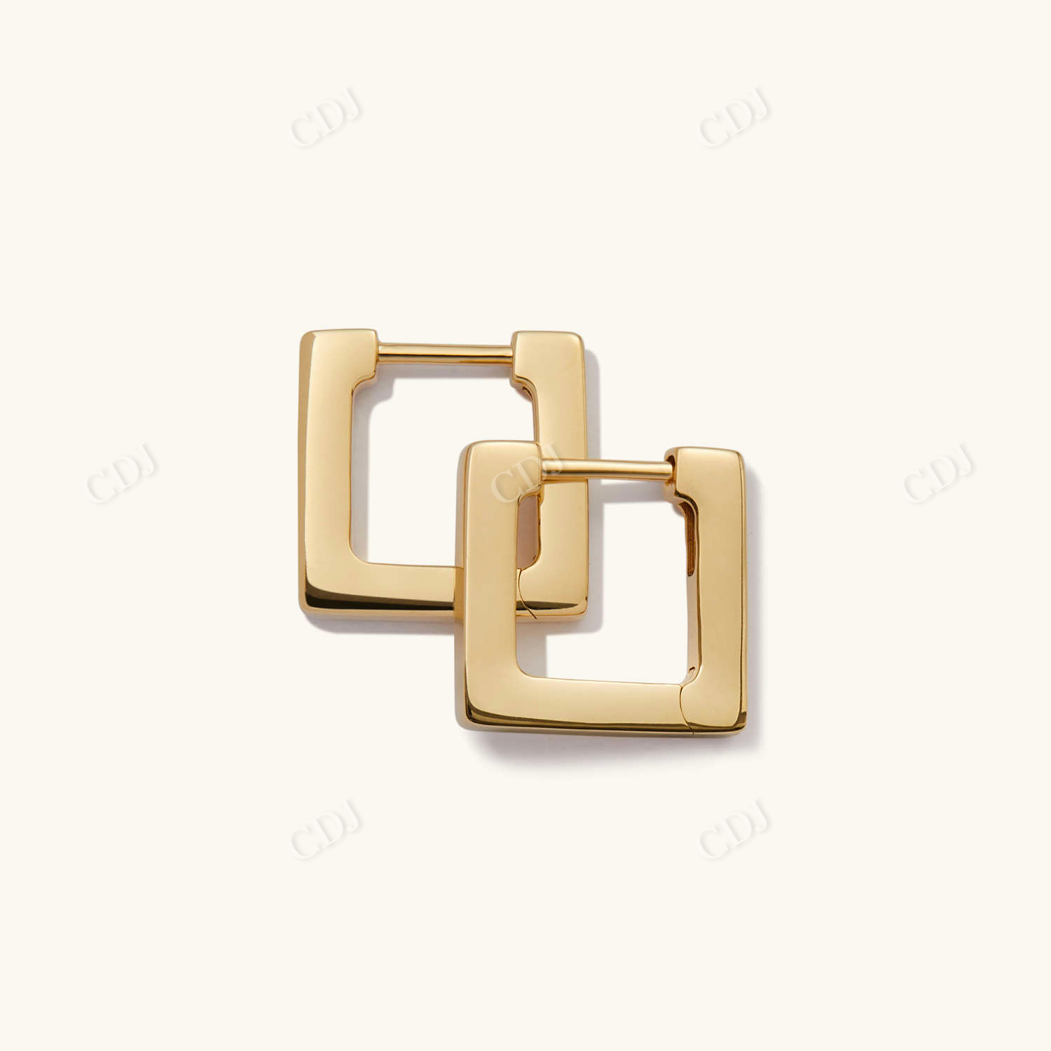 Gold Small Square Hoop Earrings  customdiamjewel   