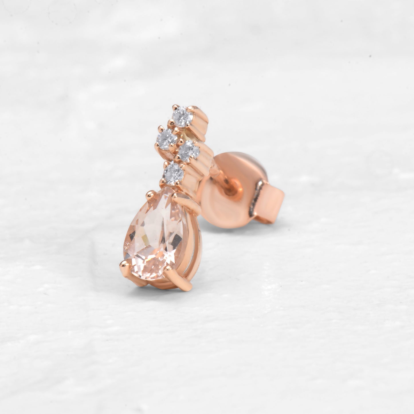 Morganite Stud Diamond Earrings  customdiamjewel   