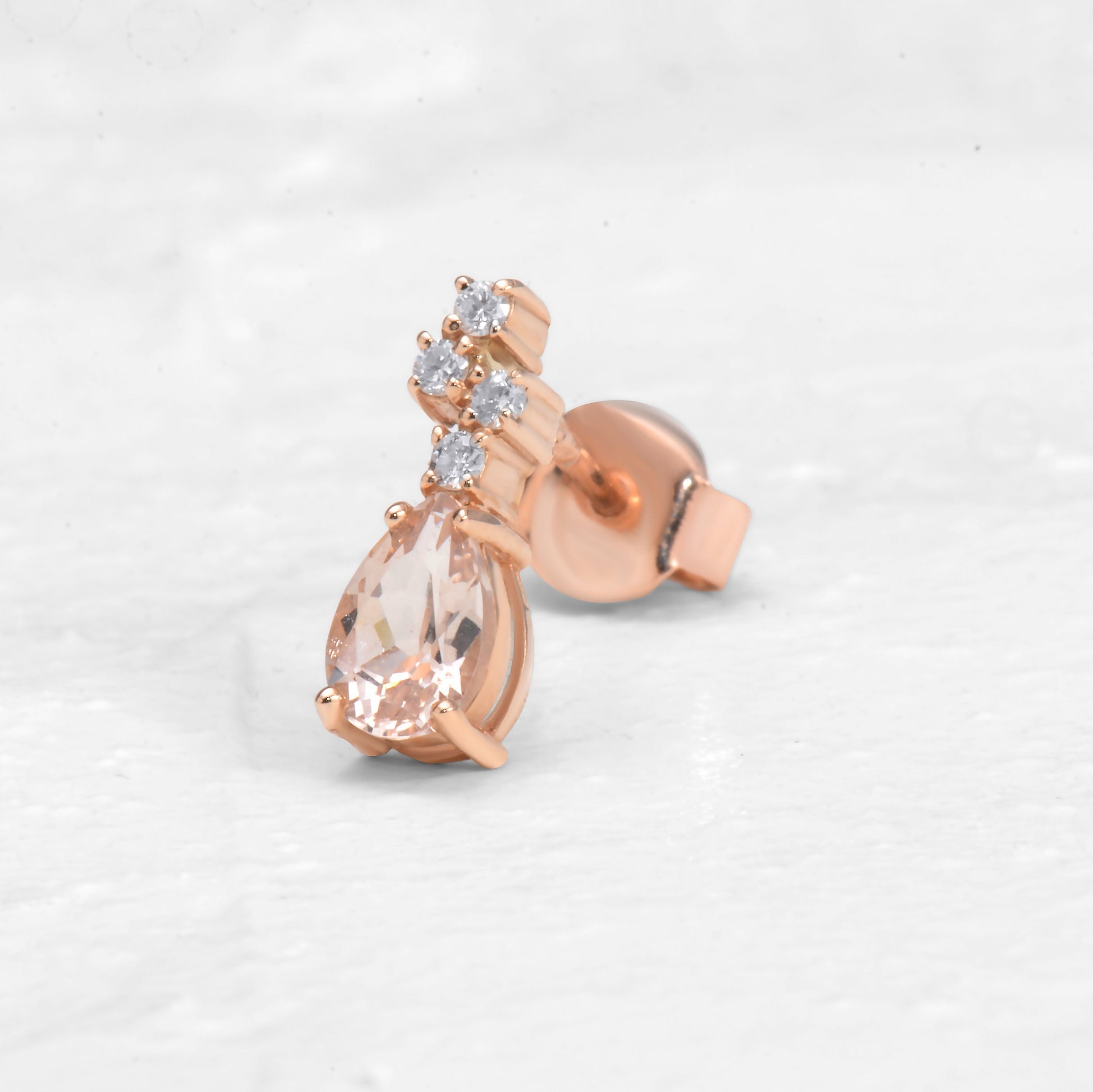 Morganite Stud Diamond Earrings  customdiamjewel   