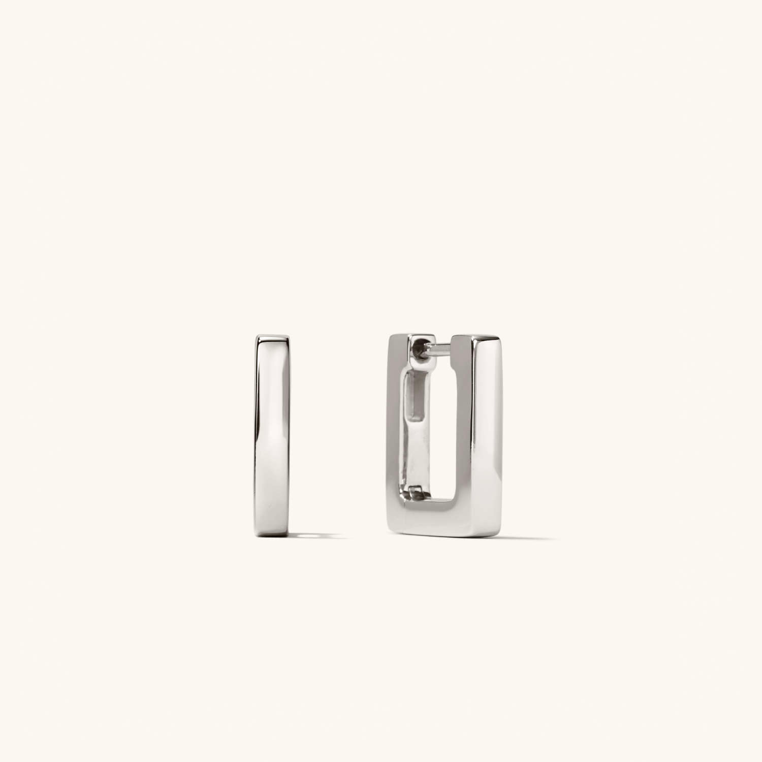 Square Block Small 14K Solid Gold Hoops Earrings  customdiamjewel 10 KT Solid Gold White Gold VVS-EF