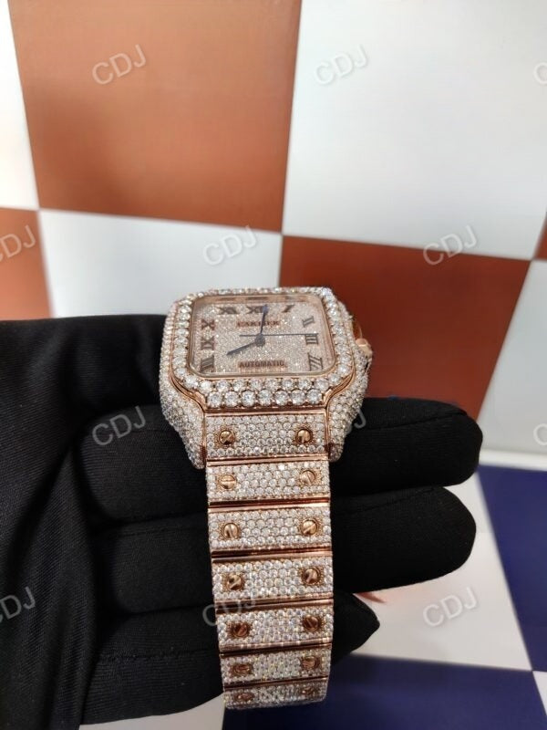 Diamond Cartier Hip Hop Wrist Watch  customdiamjewel   