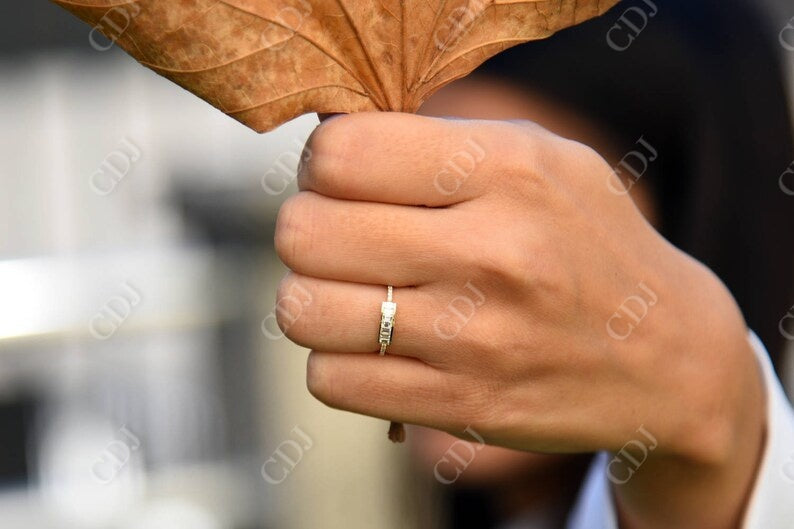 0.46CTW Lab Grown Baguette And Round Diamond Wedding Band  customdiamjewel   