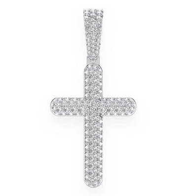 1.10CTW Cluster Diamond Cross Pendant  customdiamjewel   