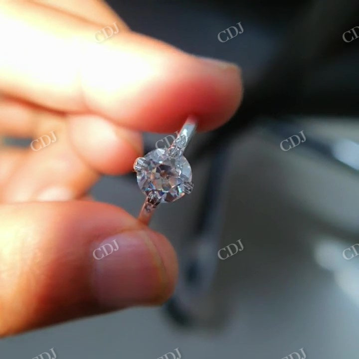 Old European Cut Moissanite Engagement Ring  customdiamjewel   