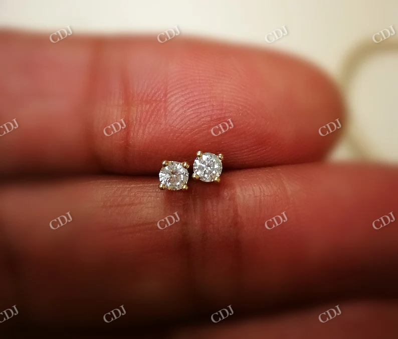 Moissanite Stud Round Diamond Earrings  customdiamjewel   