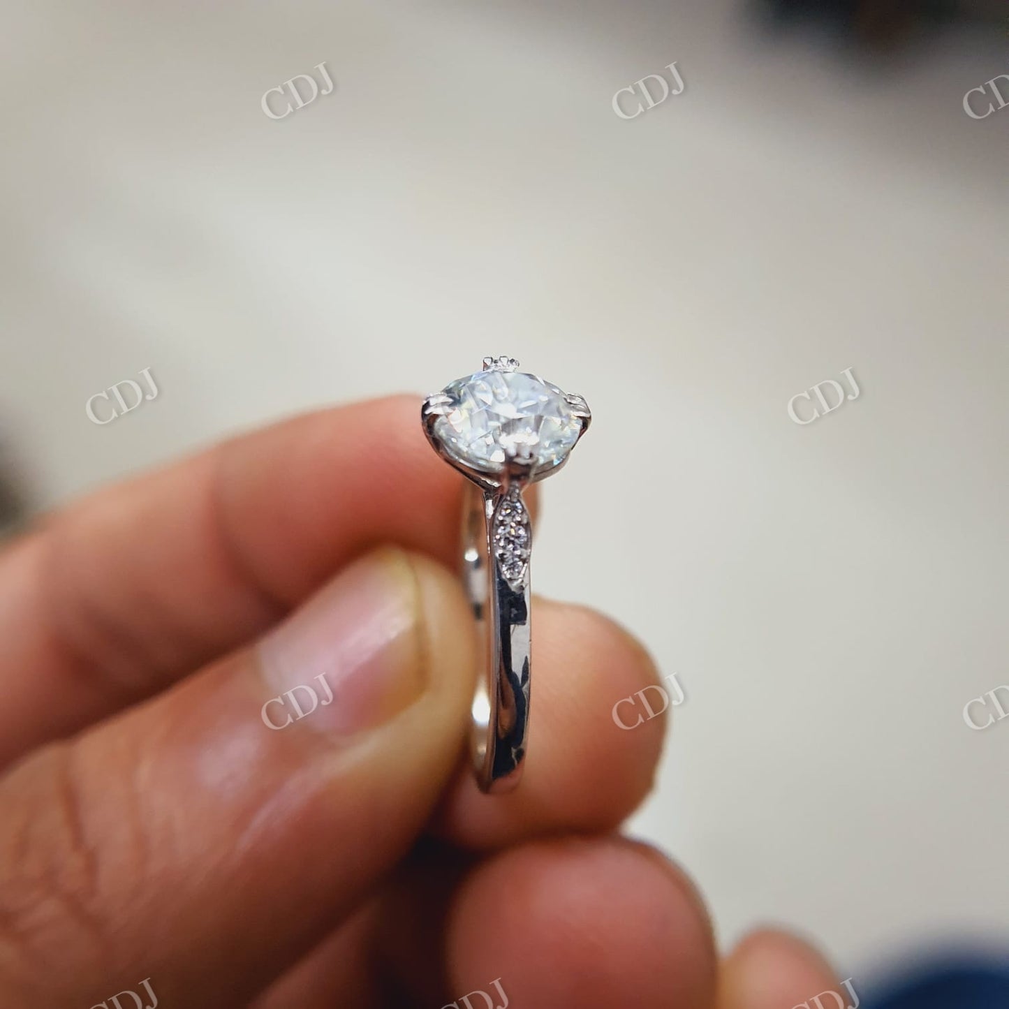 Old European Cut Moissanite Engagement Ring  customdiamjewel   