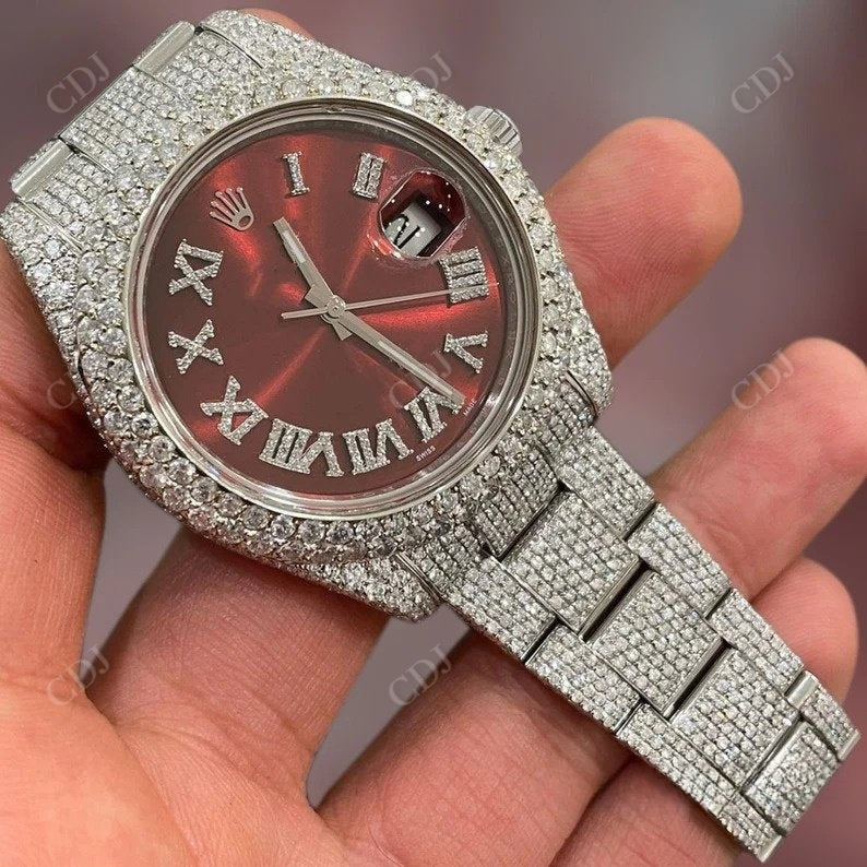 41MM Full White Rolex Oyster Belt Iced Out Hip Hop Watch ( 24 To 28 Carat) customdiamjewel