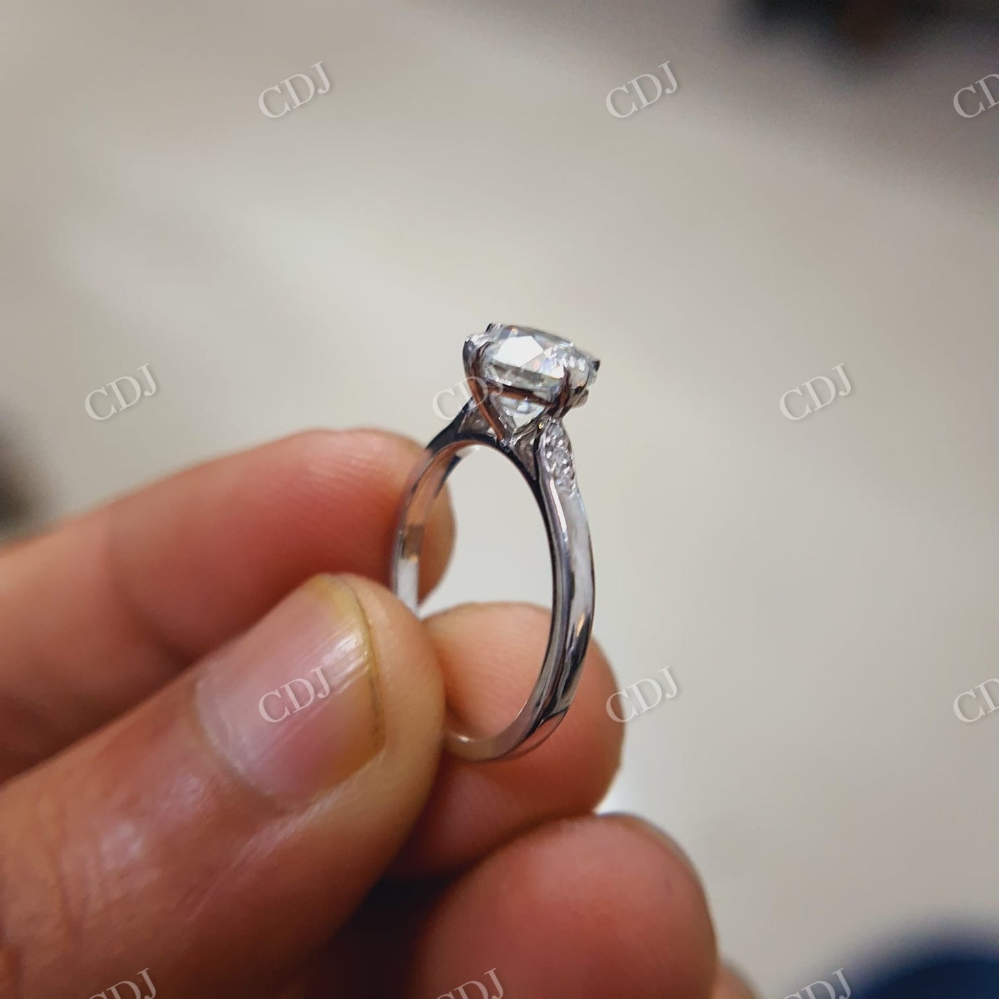 Old European Cut Moissanite Engagement Ring  customdiamjewel   