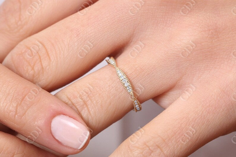 0.35CTW Natural diamond Micro Pave Twisted Eternity Wedding Band  customdiamjewel   