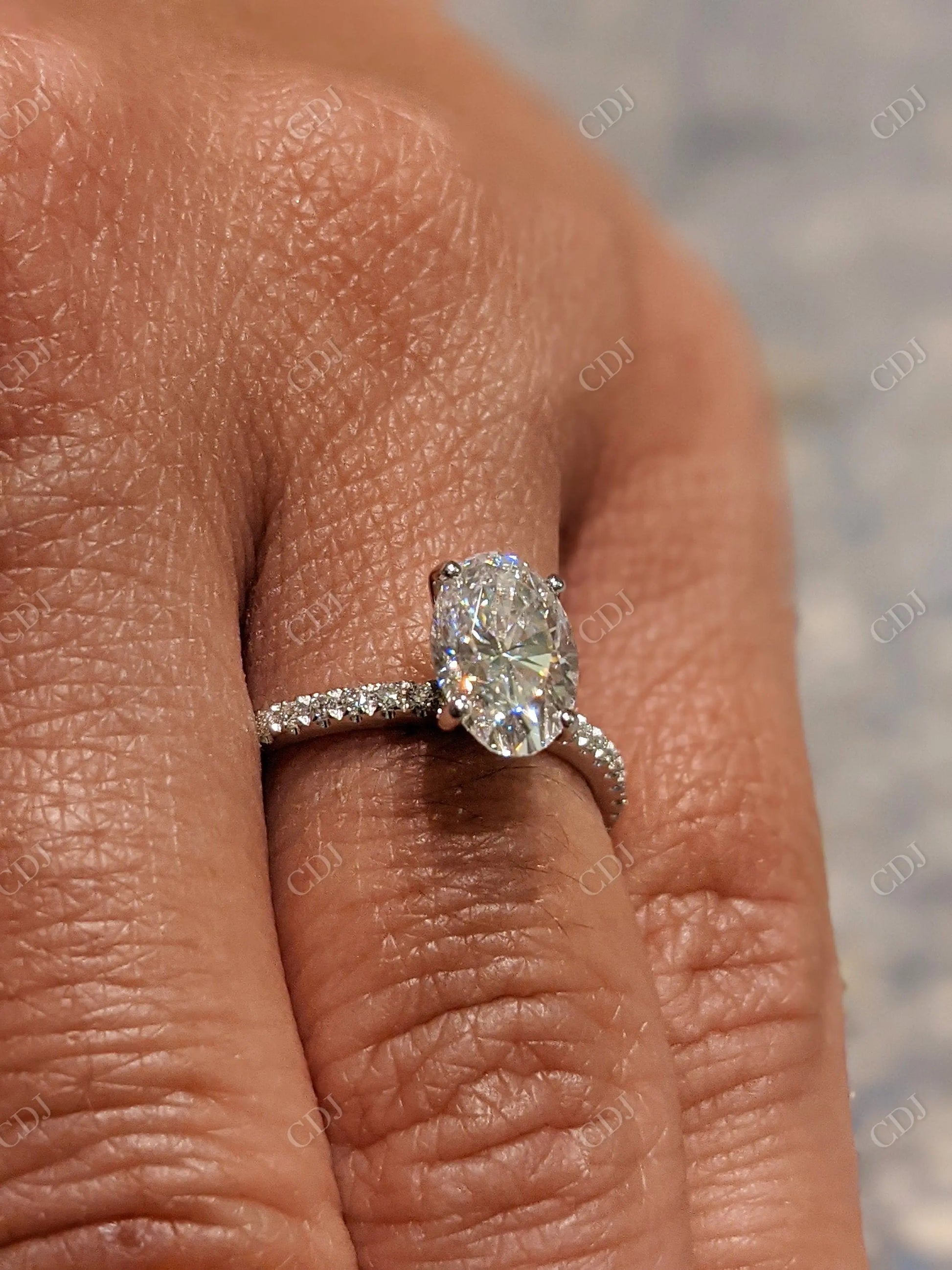 1.65CTW Oval Cut Moissanite Engagement Ring  customdiamjewel   