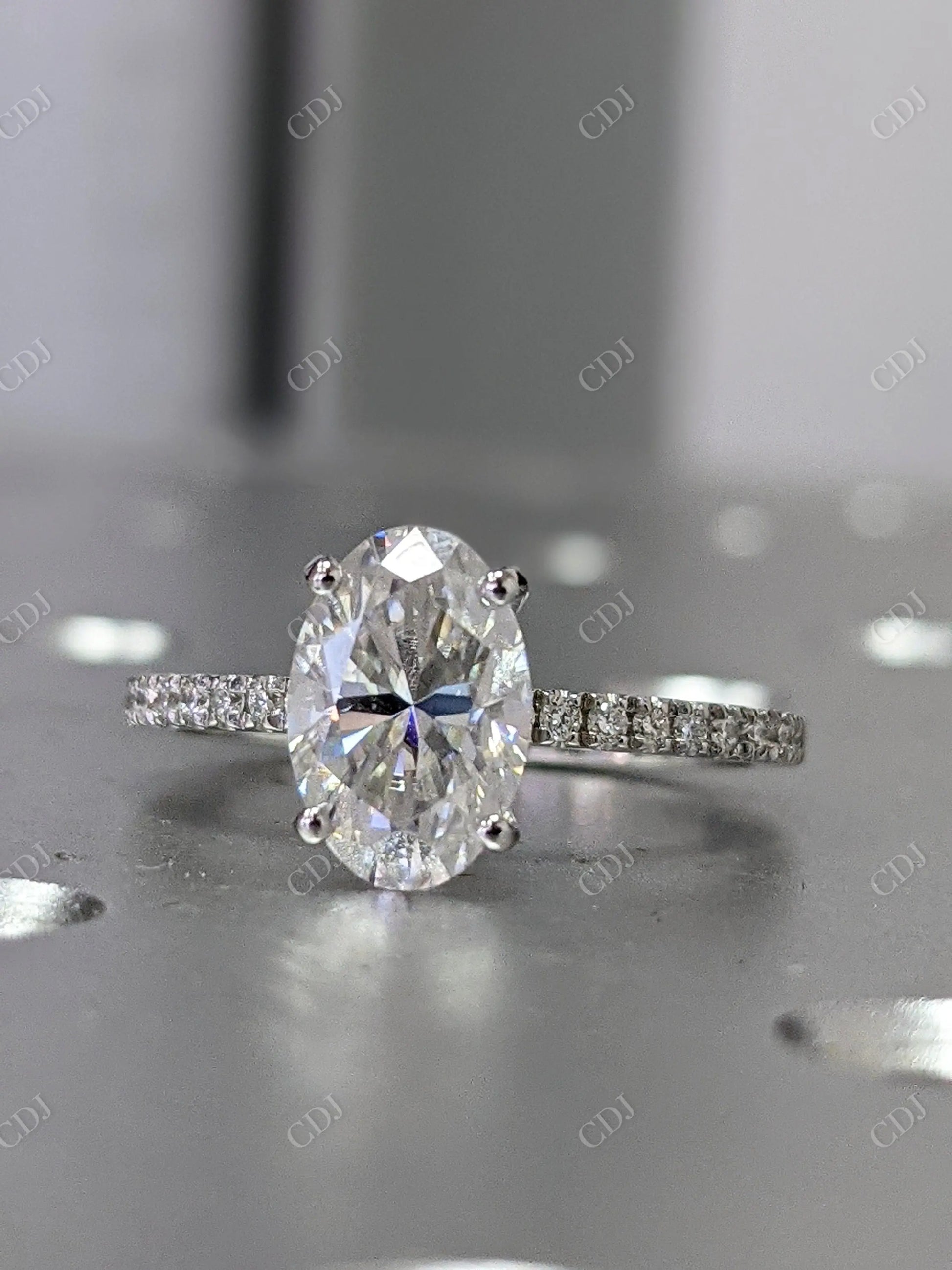 1.65CTW Oval Cut Moissanite Engagement Ring  customdiamjewel   