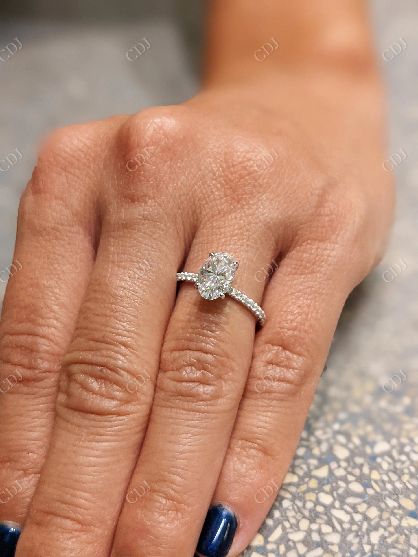 1.65CTW Oval Cut Moissanite Engagement Ring  customdiamjewel   