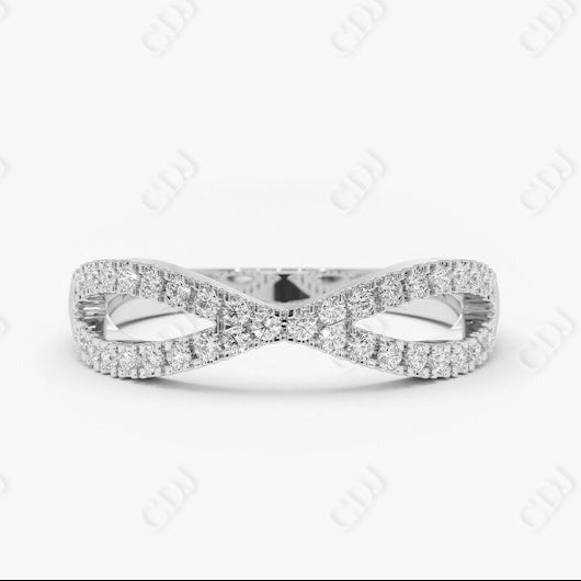 0.22CTW Lab Grown Diamond Infinity Wedding Band For Women  customdiamjewel Sterling Silver White Gold VVS-EF