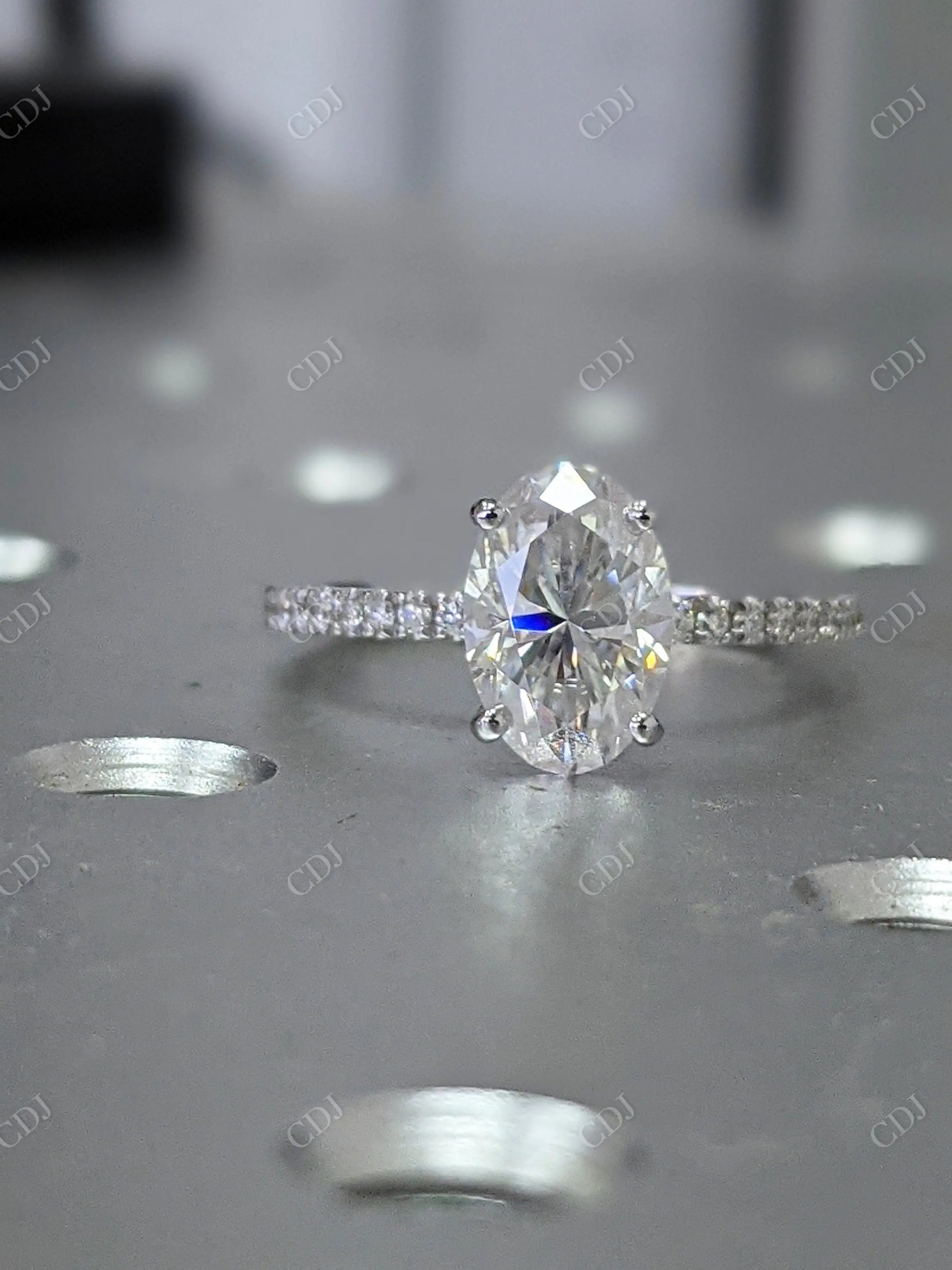 1.65CTW Oval Cut Moissanite Engagement Ring  customdiamjewel   