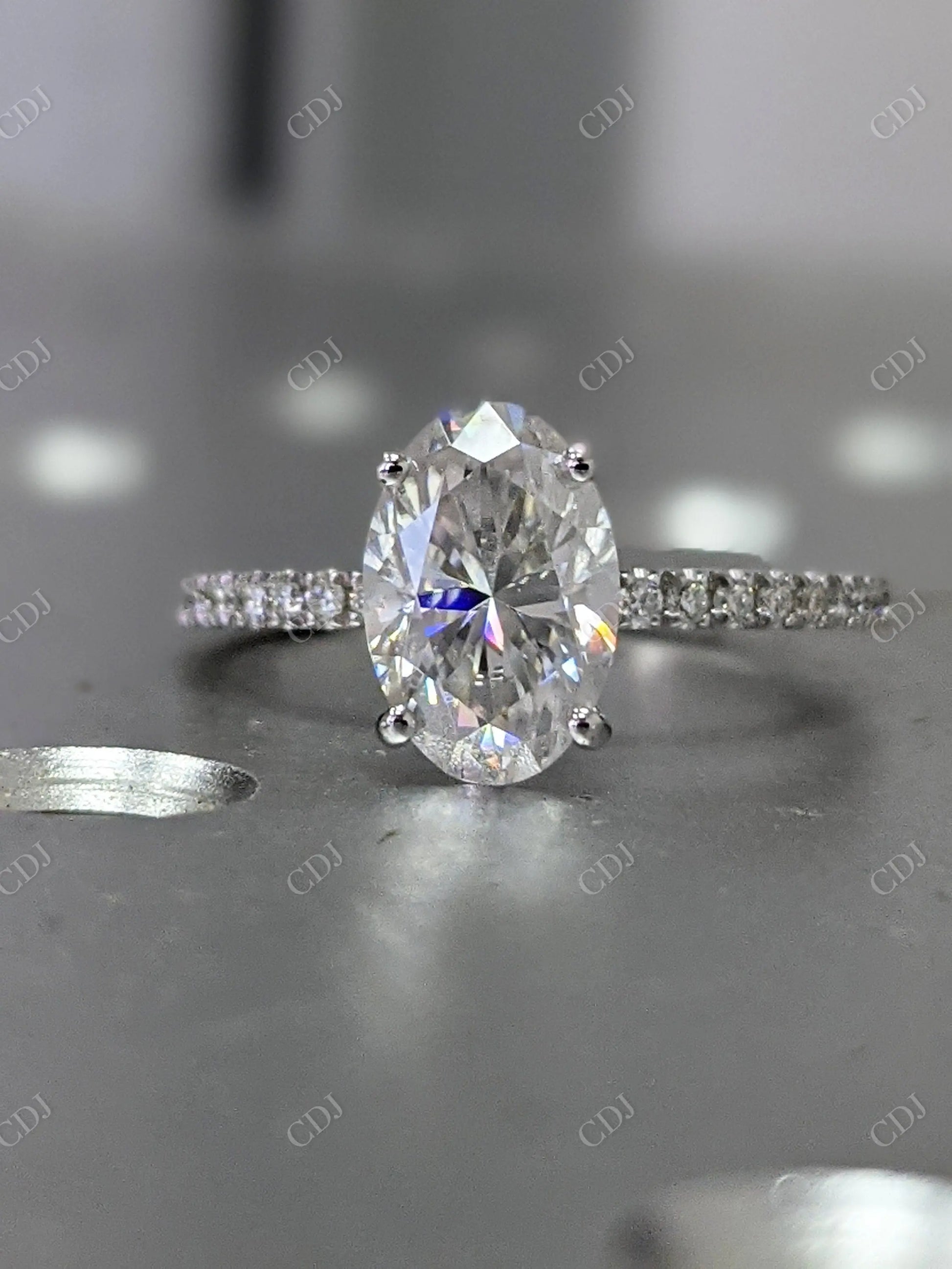 1.65CTW Oval Cut Moissanite Engagement Ring  customdiamjewel   