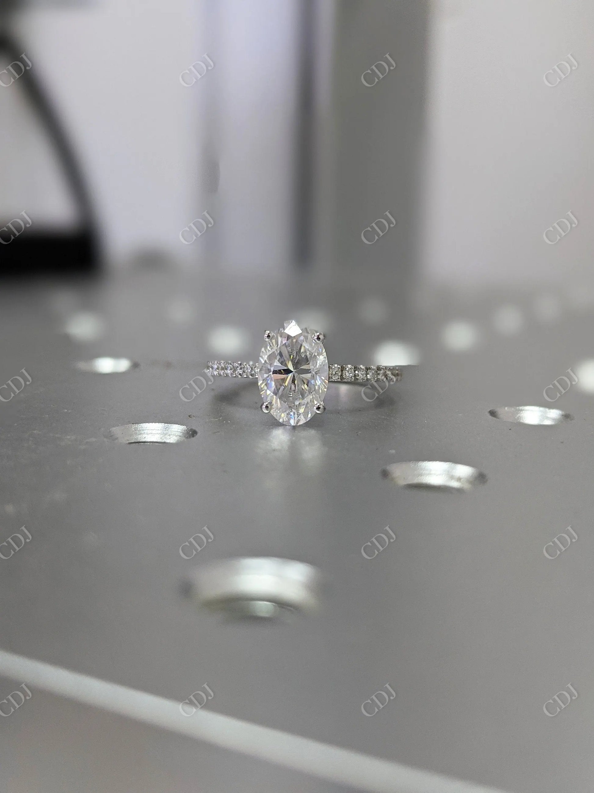 1.65CTW Oval Cut Moissanite Engagement Ring  customdiamjewel   