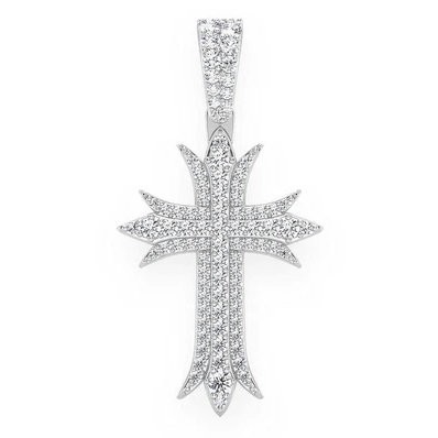 0.65CTW Row Cross Diamond Pendant  customdiamjewel   