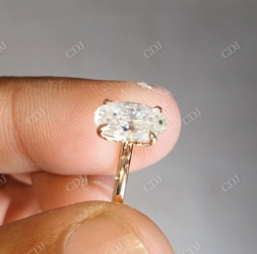 Oval Cut Moissanite With 4 Prong Set Engagement Ring  customdiamjewel   