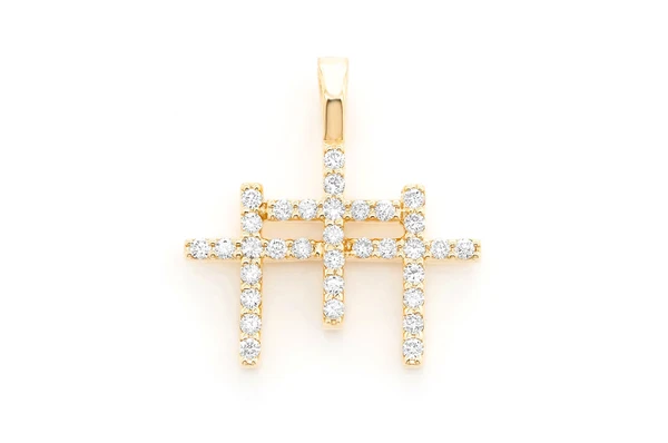 0.45CTW Triple Cross Diamond Pendant  customdiamjewel   