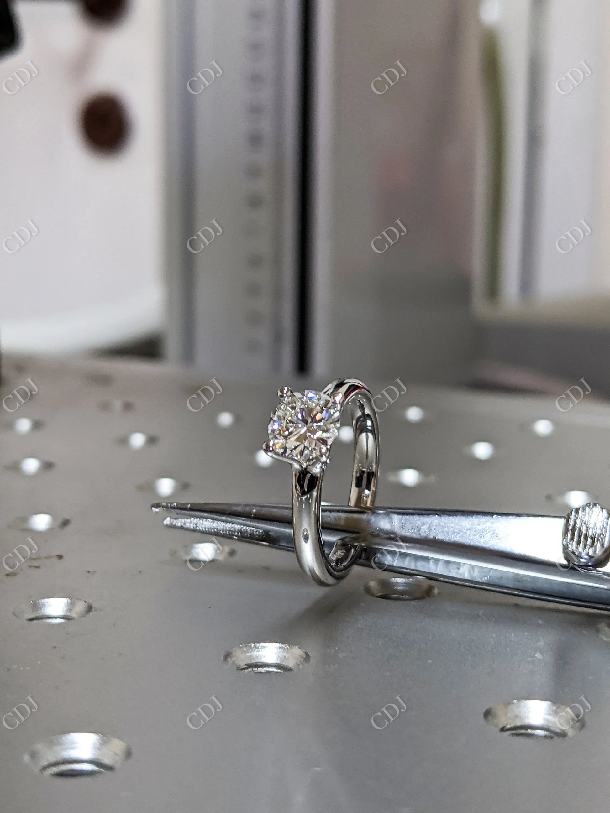 1.00CT Round Cut Moissanite Engagement Ring  customdiamjewel   