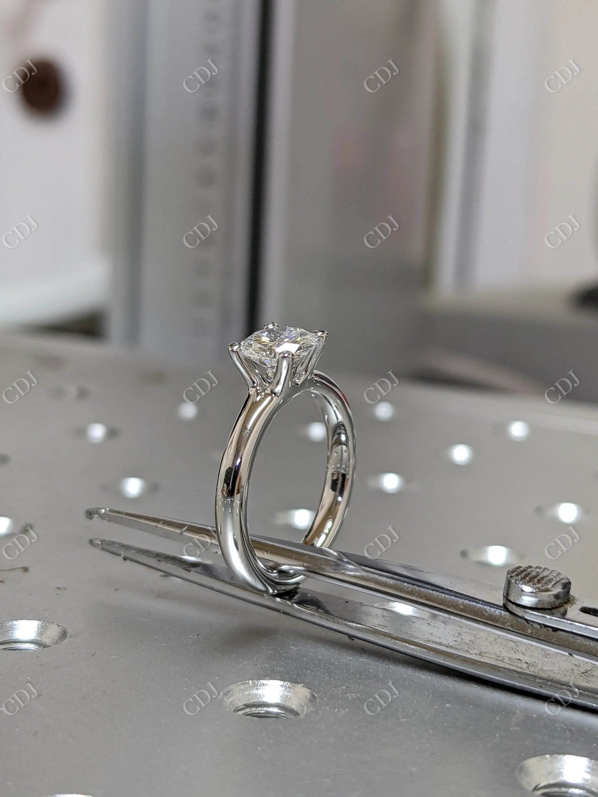 1.00CT Round Cut Moissanite Engagement Ring  customdiamjewel   